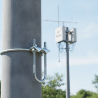 Antenna Mast Clamp Galvanized Mast Clamp with U-Fasteners Serrated Pole Mounting Bracket for Installers, Hobbyists, Communications Installations
