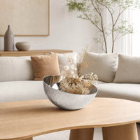Hammered Metal Bowl Shiny Decorative Bowl Reflective for Tabletop, Dining Room, Entryway