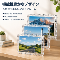 Photo Frame, Wall-Mountable, Desktop, Vertical & Horizontal Use, Acrylic Frame, Clear, 4x6 inch, Clear, 13.1×18.0×2.0cm