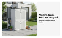 Waterproof Horizontal Storage Shed Horizontal Deck Box Multi-Purpose Outdoor Cabinet Large Capacity for Gardeners, Patio Owners, Homeowners, Garden, Yard, Poolside