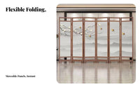 Foldable Design Multi-Panel Art Screen Chinese aesthetic Room Partition Movable Privacy Divider Freestanding for Business Owners, Event Organizers, Bedroom, Restaurant, Entryway, Tea House