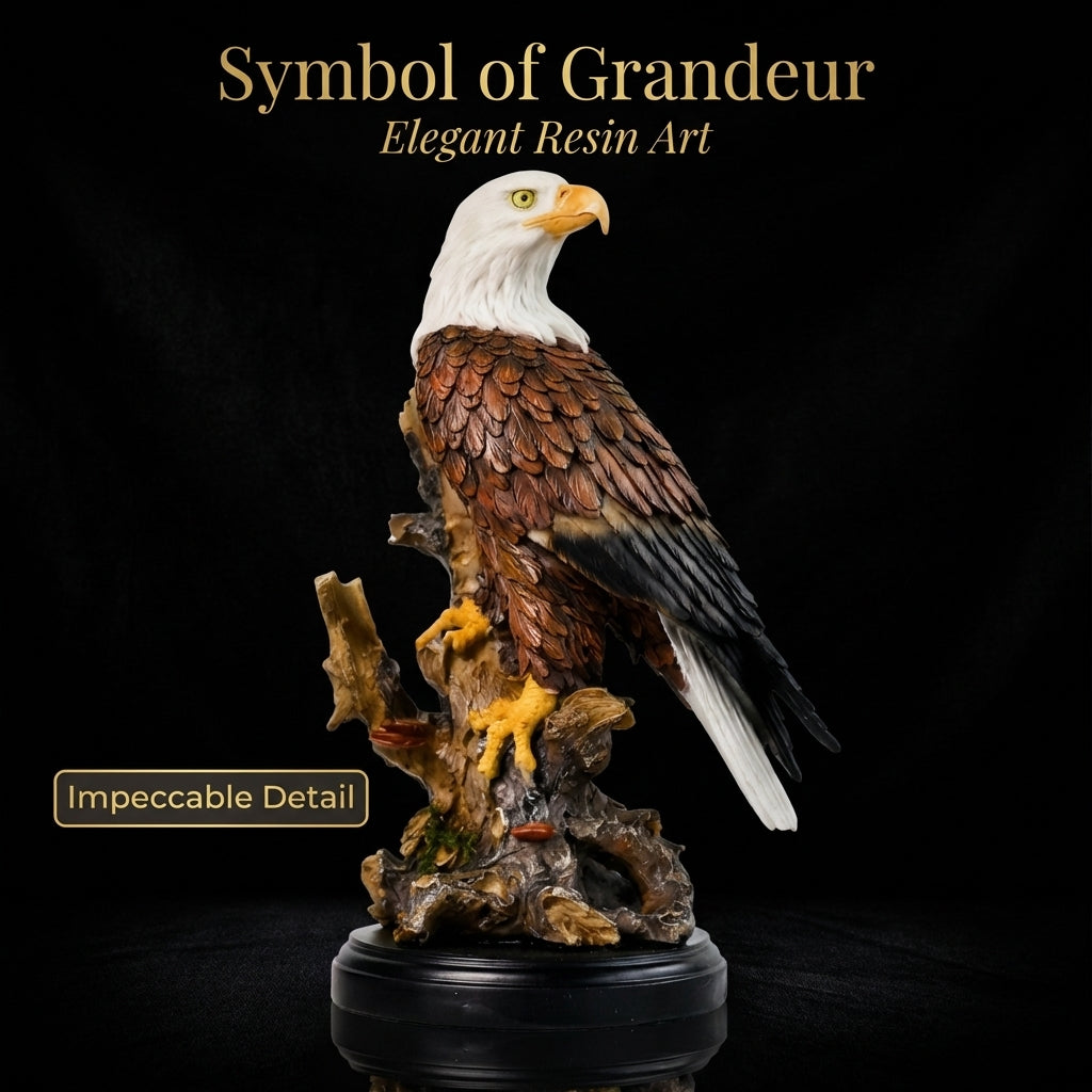 Eagle Statue Sculpture for Living Room, Detailed Eagle Figurine for Home Office Desk, Realistic Resin Eagle Ornament, Housewarming Gift Eagle Statue