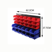 30-Piece Wall-Mounted Plastic Drawer-Type Parts Storage Boxes