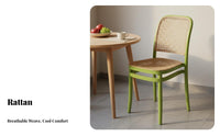 Rattan Chair Breathable Woven Back Chair Sturdy PP Material Home Seating for Small Apartment Dwellers, Homeowners, Homestay, Cafe, Restaurant