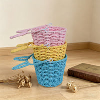 Rabbit-Ear-Shaped Basket Lightweight Paper Rope Basket Handwoven