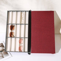 15-Slot Glasses Display Box Portable Oxford Cloth Eyewear Case Dust Resistant