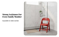 Fold-up Shower Stool Foldable Folding Backrest Chair Drainage Holes for Bedroom