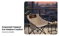 Foldable Highspine Moon Chair Portable Highspine foldable Recliner Comfortable Folding Seat sturdyDuty for Campers, Anglers, Beachgoers, Camping, Fishing, Beach, rearyard