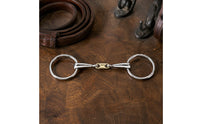 Polished Metal Horse Bit Brass Centerpiece Three-Section Bit Loop Design Equestrian Jewelry Piece Long-Lasting Alloy