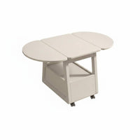 2-Tier Round Rolling Table Movable with casters Mobile Furniture for Small Spaces