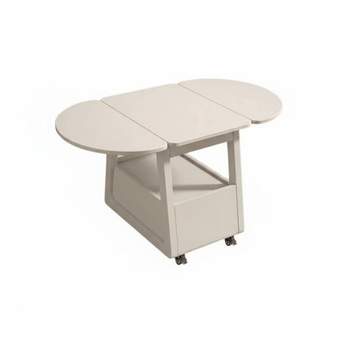 2-Tier Round Rolling Table Movable with casters Mobile Furniture for Small Spaces