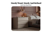 Modern Design 3-Drawer End Table Minimalist design Nightstand Sturdy Construction Bedroom Furniture Large Capacity for Homeowners, partners, Students, Guest Room, Office