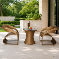 Garden Table Set, Outdoor Rattan Dining Set, PE Rattan, 3-piece Set, For Balcony, Terrace