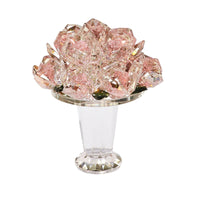 Glass Flowers Bouquet Standing Flower Cluster Ornament Compact Glass Flower Figurine for Entryway