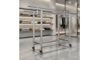 Space-Saving Clothes Drying Rack with Wheels Compact Rolling Drying Rack Rust-Resistant Heavy Duty for Indoor, Balcony