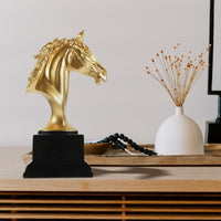 Horse Head Statue Shiny Finish Equestrian Award Statue Majestic Design