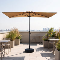 Wall-Side Parasol Space-Saving Half Umbrella Adjustable-Height Ombrellone Rettangolare a Mezza Forma for Balcony, Terrace