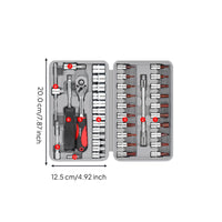 Vanadium steel ratchet socket set