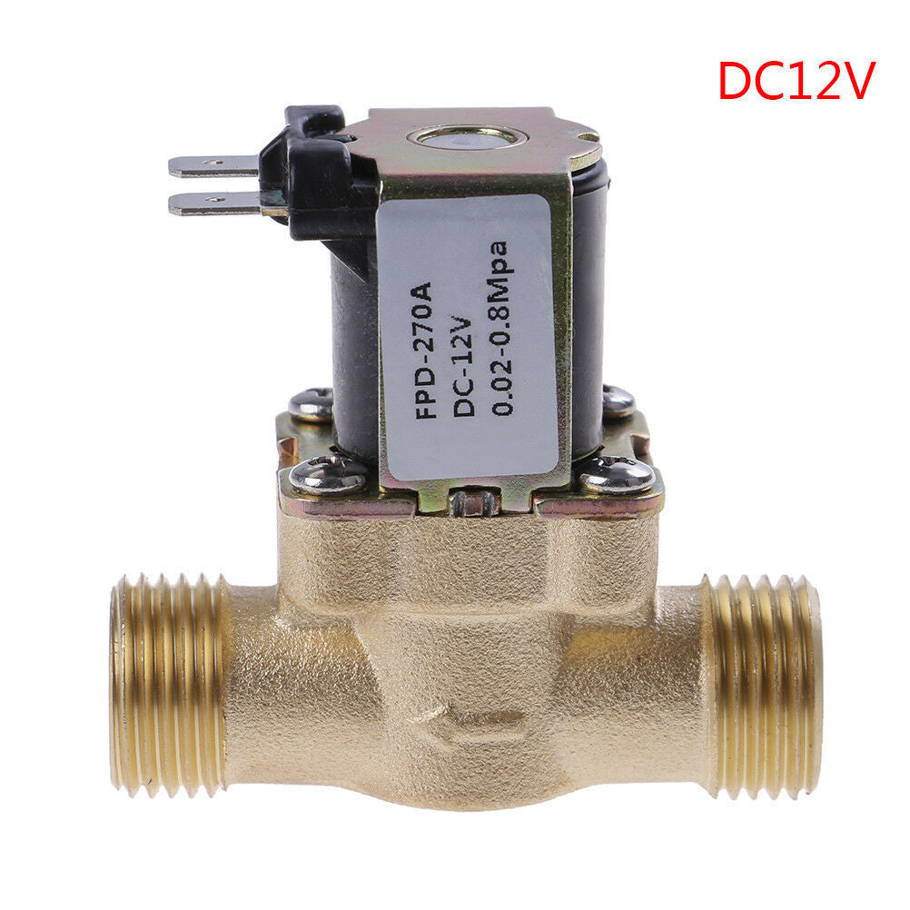 全铜4分电磁阀 有压进水阀 DC12V 24v 220v太阳能热水器阀