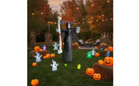 Freestanding Grim Reaper with Reaping Blade Oversized Inflatable Grim Reaper Outdoor Seasonal for Yard, Halloween Parties, Storefront