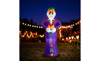 Festive Skeleton Figure with Dress Spooky Inflatable Skeleton Big Halloween Inflatable Inflate for Homeowners, Party Hosts, Yard, Lawn, Porch