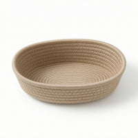 Woven Basket with Open Top Coiled Cotton Rope Basket Small for Vanity, Shelves
