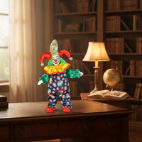Ceramic Clown Figurine Handmade Clown Doll Movable Pose