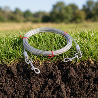 Chrome-Plated Dog Tie-out Clip Sturdy Pet Tethering Clip Portable Dog Tie out Cable Easy to Install for Outdoor