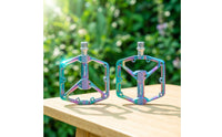 Three-Bearing Pedals with Anti-Skid Pins Aluminum Alloy Pedals with Traction Pins Wide Abrasion-Resistant for Cyclists, Commuters