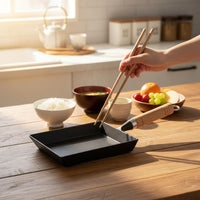 Cast Iron Tamagoyaki Pan Uncoated Tamagoyaki Pan Fast Heating for Camping