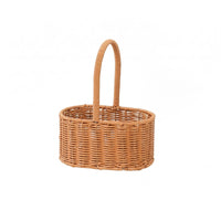 Handwoven Rattan Basket Natural Brown Rattan Hand Basket Easy to Carry
