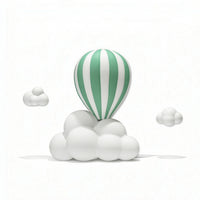 Hot Air Balloon Wall Decor Raised Hot Air Balloon Wall Art Striped for Bedroom