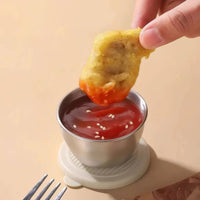 Bowl with Lid Portable Stainless Steel Sauce Cup Mini Size for Takeout