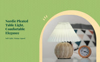 Dimmable pleated LED lamp, warm light