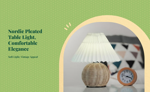 Dimmable pleated LED lamp, warm light