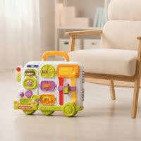 Multifunction Car Busy Board Portable Busy Board with Handle Educational Toy Travel-Friendly for Toddlers