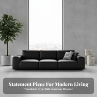 rectilinearlook Sofa Full real leather Living Room Furniture Top-Grain Cowhide Couch for Apartment Dwellers, homeowners, Home, Reception onice