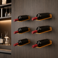 Wall Mounted Wine Rack, Aluminum Alloy Wine Bottle Holder with Individual Slots, Modern Design for Dining Room, Kitchen Storage