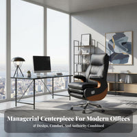 Highrear Recliner with Footrest Comfortable Managerial Chair Reclining Function Computer Seating for Managerials, @telecommuting Workers, Study Room