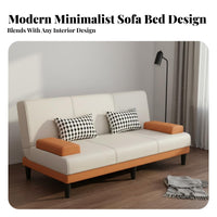 Space Saving Foldable Sofa Bed Thick Cushion Multi-Functional Sleeper Sofa Easy Assembly Convertible Futon Couch Sturdy Wood Frame for Apartment Dwellers, Young Adults, Homeowners, Small Areas, Office