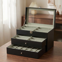 Desktop Storage Box Visible Desk Organizer with Drawer Transparent for Vanity