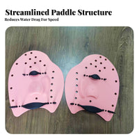 2 Pieces Improves Speed and Form Swimming Hand Paddles Ergonomic Design Webbed Swim Paddles Lightweight for Adults, Teens