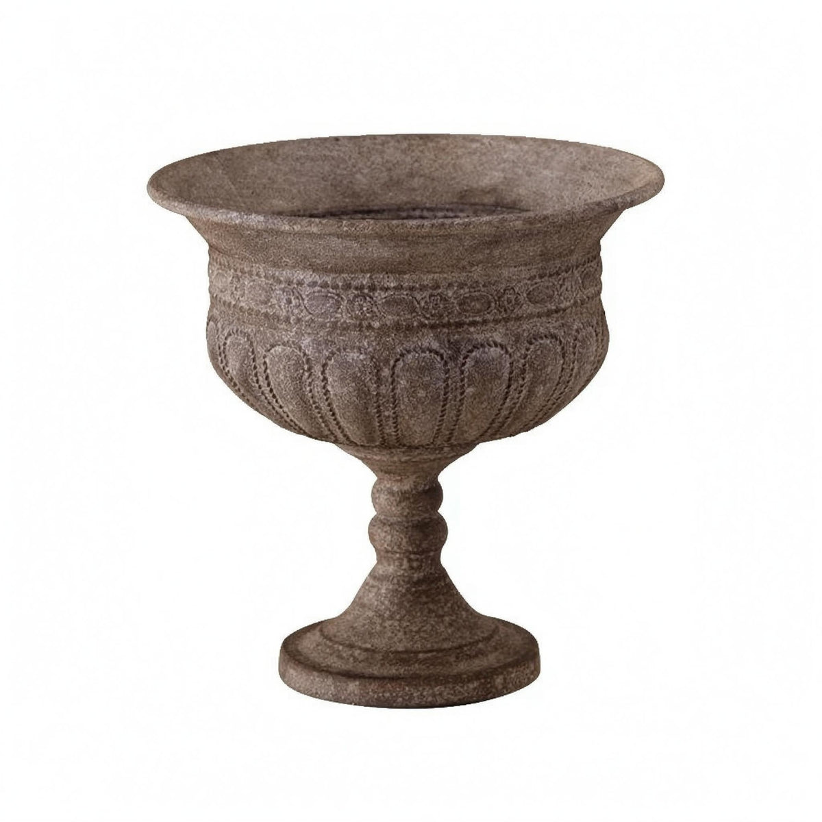 Urn Planter Flared Opening Urn-Shaped Planter Stone-Look Pedestal Vase for Courtyard, Balcony