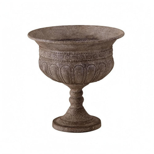 Urn Planter Flared Opening Urn-Shaped Planter Stone-Look Pedestal Vase for Courtyard, Balcony