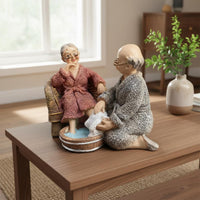 Loving Old Couple Sculpture Anniversary Gift Elderly Couple Figurine for Couples