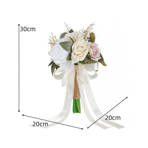 Champagne Blossom Arrangement Handmade Handheld Blossom Arrangement Ribbons