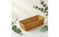 Desktop Basket Imitation Rattan Rectangular Woven Basket PP Plastic