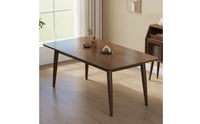 Walnut Brown Rubberwood Dining Table Modern Solid Wood Dining Table Thick Furniture Minimalist for Families