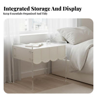 Clear C-Shaped Table Modern design Nightstand Multi-Functional for Entryway