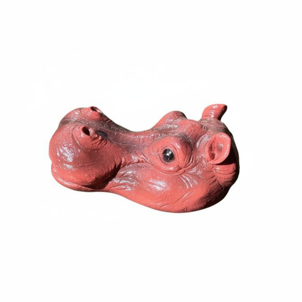 2 Pieces Hippo Head Statue Realistic Floating Pond Ornament Resin Material